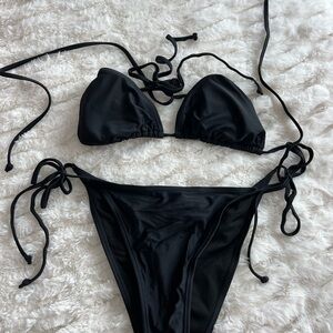 Chic Black Triangle Bikini Set